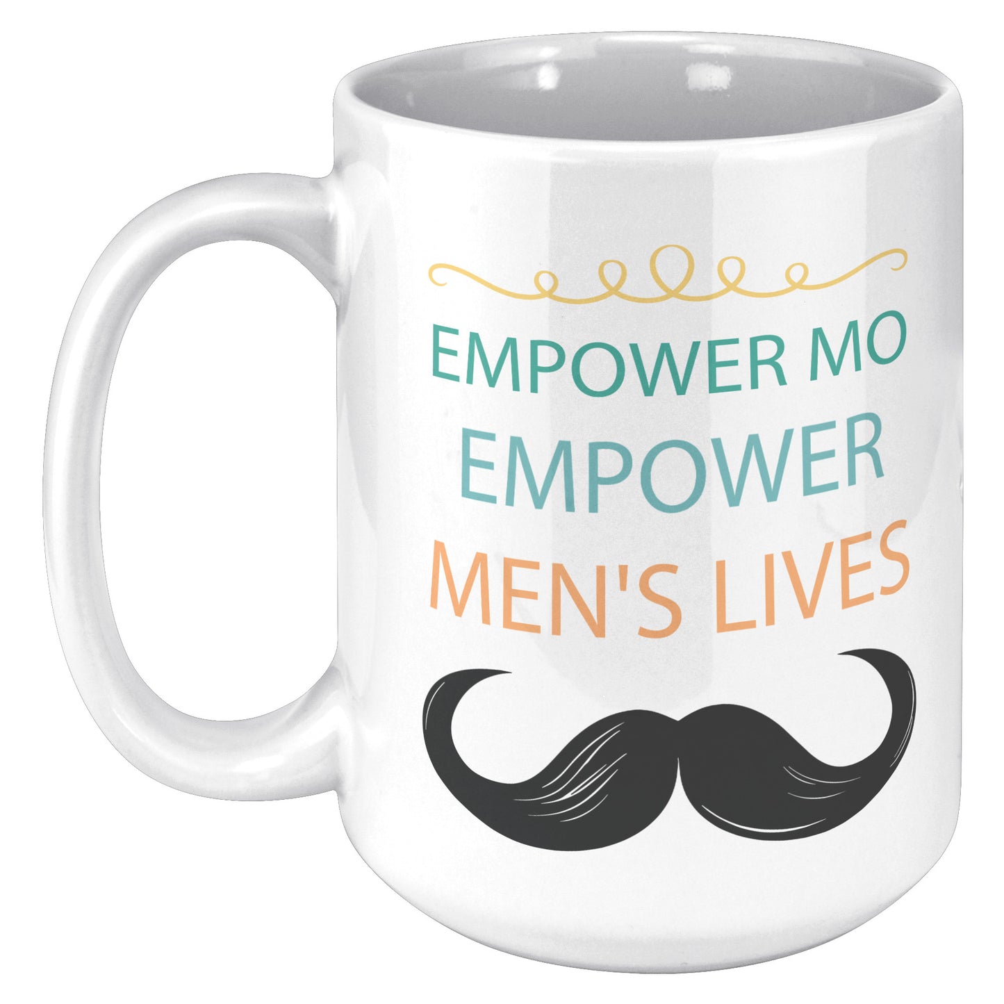 15OZ Movember White MUG Empower MO Empower Men's Lives Left-Handed