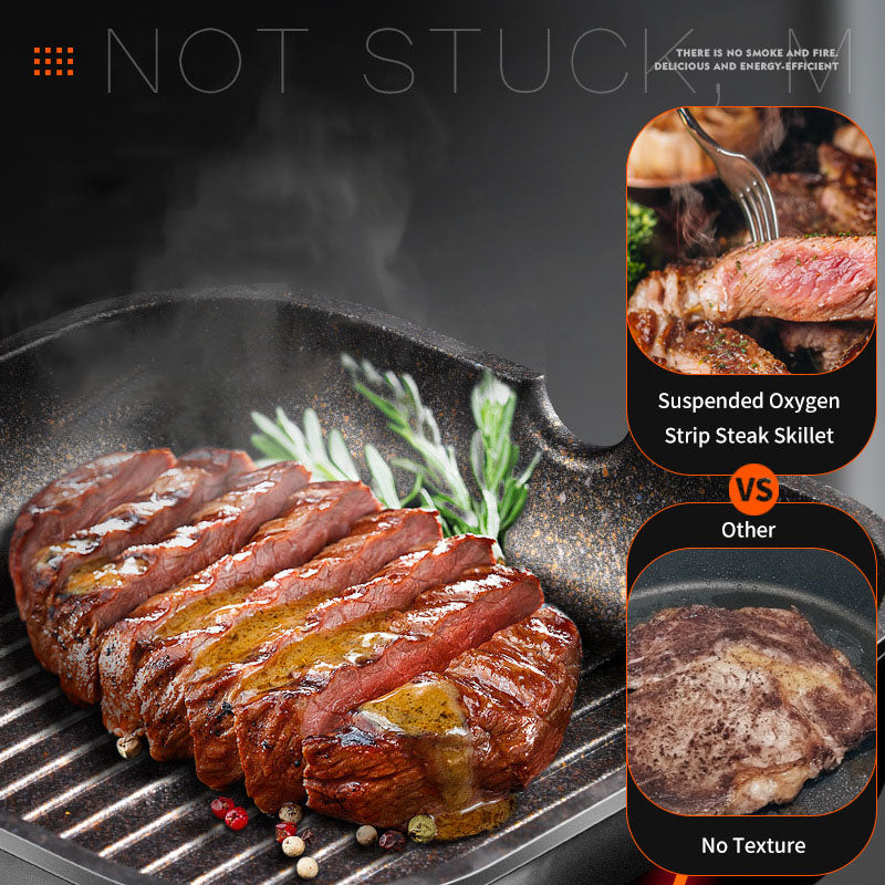 Steak frying pan multifunctional steak frying special pot stripe rice stone non stick pot Emporium Discounts