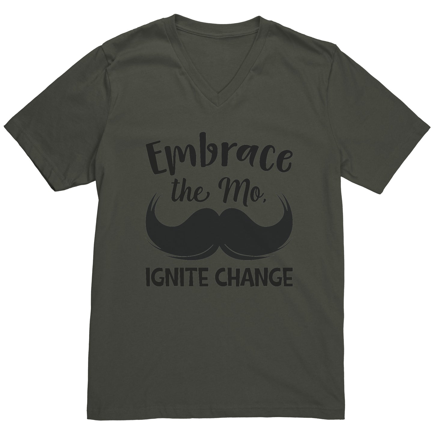 Canvas Mens V-Neck Embrace the mo IGNITE CHANGE front Print
