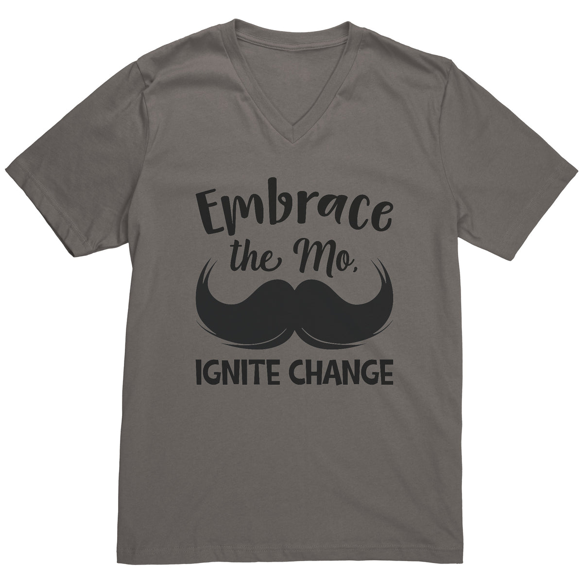 Canvas Mens V-Neck Embrace the mo IGNITE CHANGE front Print