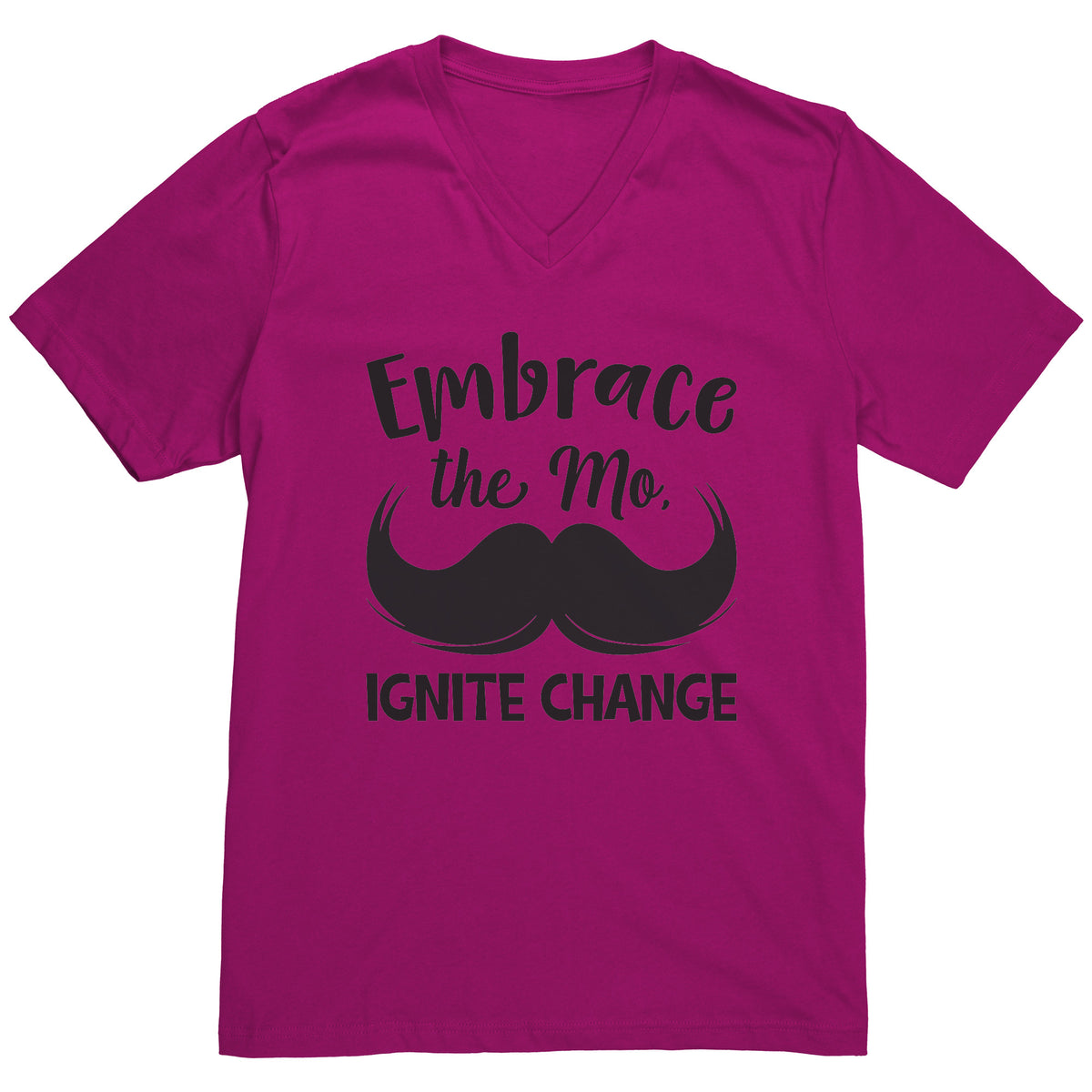 Canvas Mens V-Neck Embrace the mo IGNITE CHANGE front Print