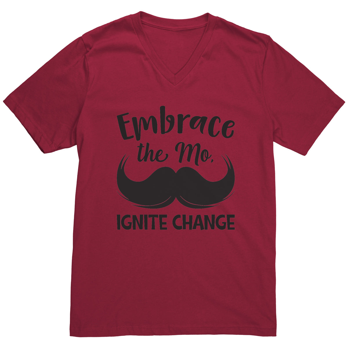 Canvas Mens V-Neck Embrace the mo IGNITE CHANGE front Print