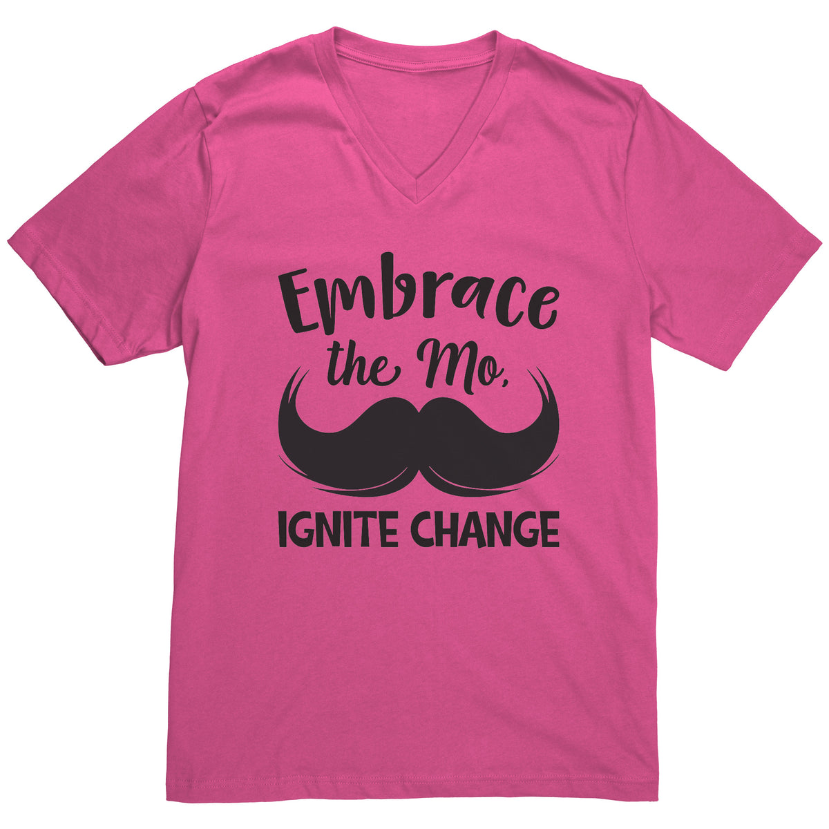 Canvas Mens V-Neck Embrace the mo IGNITE CHANGE front Print
