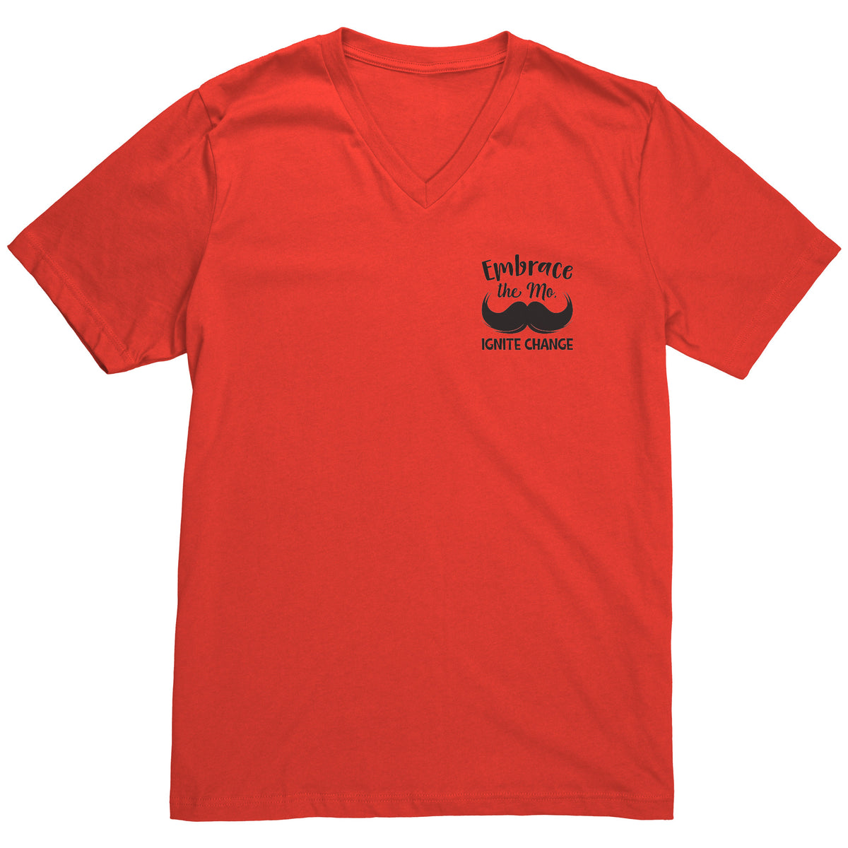 Canvas Mens V-Neck Embrace the mo IGNITE CHANGE Back & Chest Print
