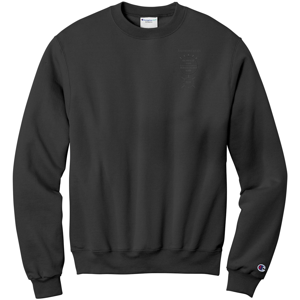 The Secret Genie Champion Sweatshirt Front Chest and back Print Letters