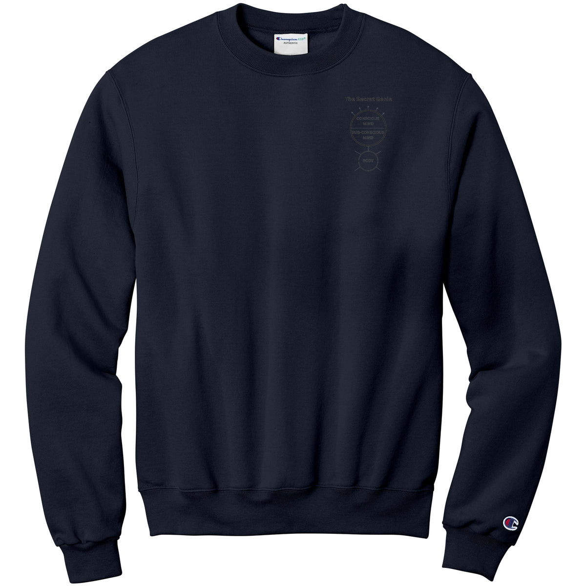 The Secret Genie Champion Sweatshirt Front Chest and back Print Letters