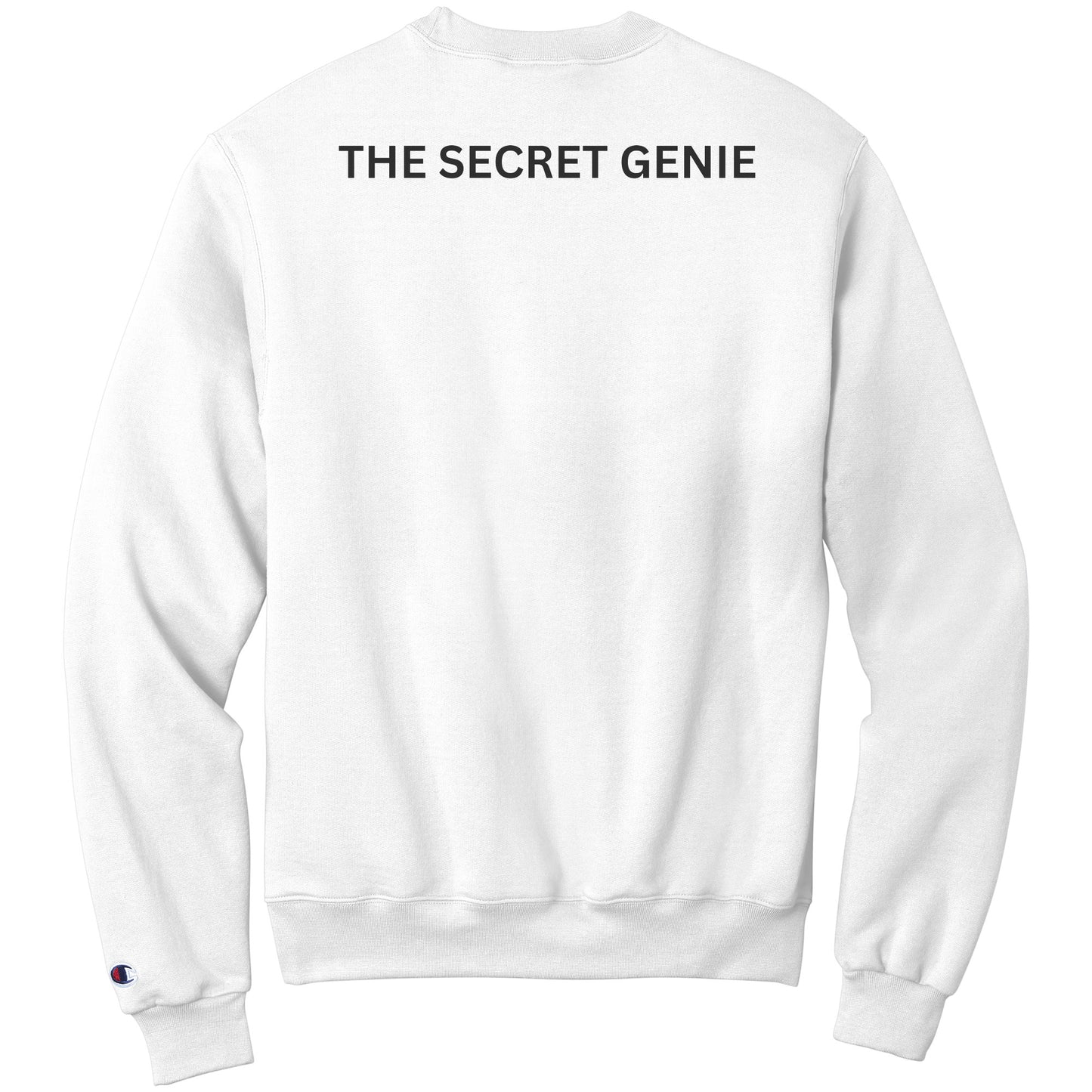 The Secret Genie Champion Sweatshirt Front Chest and back Print Letters