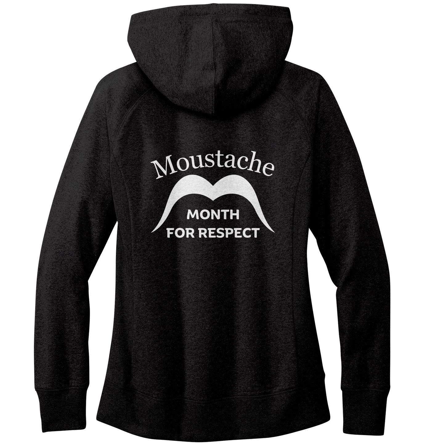 WOMEN'S RE-FLEECE HOODIE Back Movember Moustache Month Of Respect