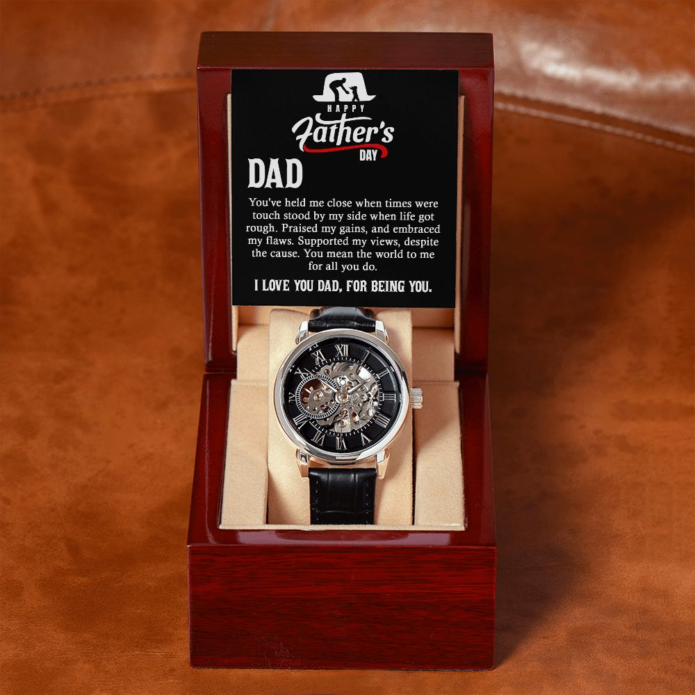 Make this Father's Day one to remember with the classic and stylish Men's Openwork Watch. With its sleek design and comfortable fit, this timeless accessory is sure to be a welcome addition to your father's wardrobe. Surprise your dad with a gift that speaks to just how much your love and appreciate him.