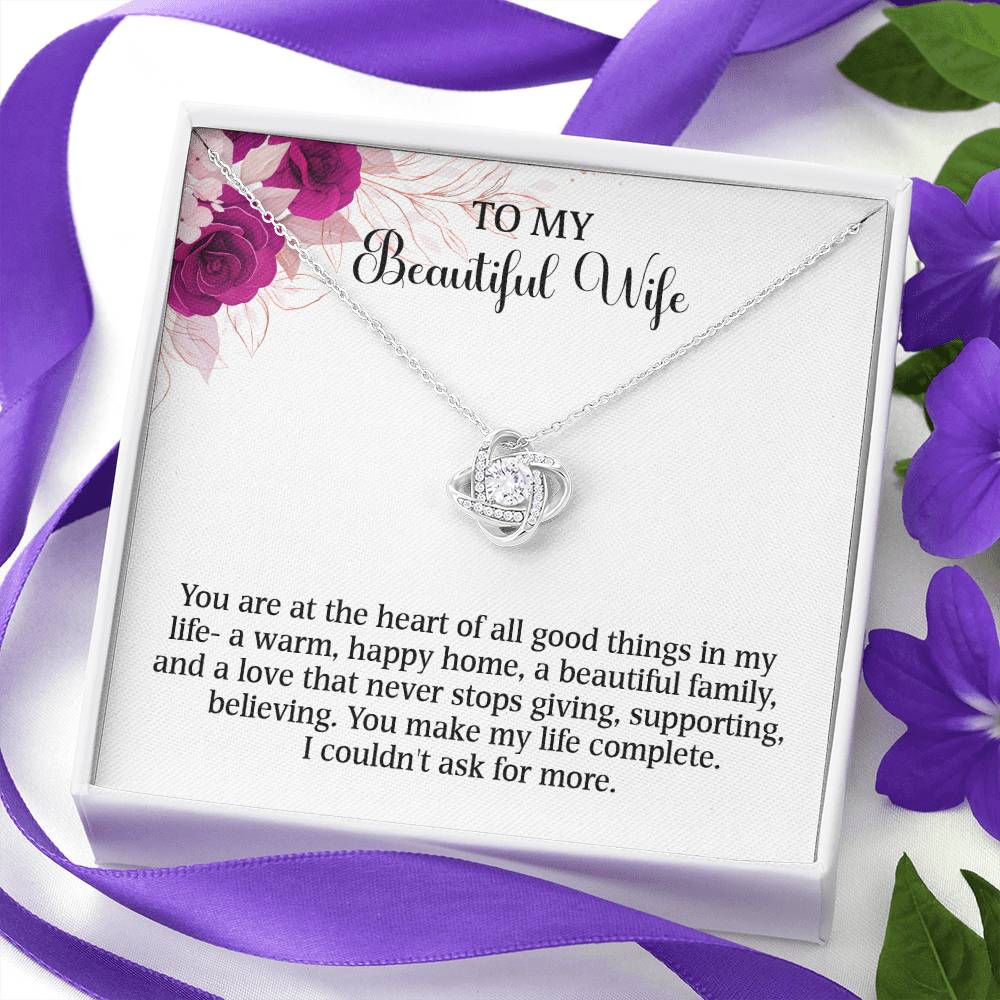 Searching for the ideal present for your beloved? Look no further! At Emporium Discounts, we offer a special Forever Love Necklace available in White Gold 14k or Yellow Gold 18k--buy now and enjoy 50% off! TO MY Beautiful Wife You are at the heart of all good things in my life- a warm, happy home, a beautiful family, and a love that never stops giving, supporting, believing. You make my life complete. I couldn't ask for more.