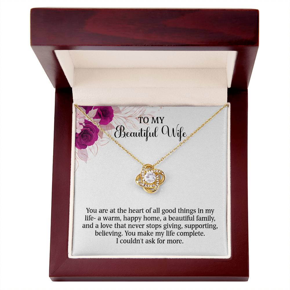 Searching for the ideal present for your beloved? Look no further! At Emporium Discounts, we offer a special Forever Love Necklace available in White Gold 14k or Yellow Gold 18k--buy now and enjoy 50% off! TO MY Beautiful Wife You are at the heart of all good things in my life- a warm, happy home, a beautiful family, and a love that never stops giving, supporting, believing. You make my life complete. I couldn't ask for more.