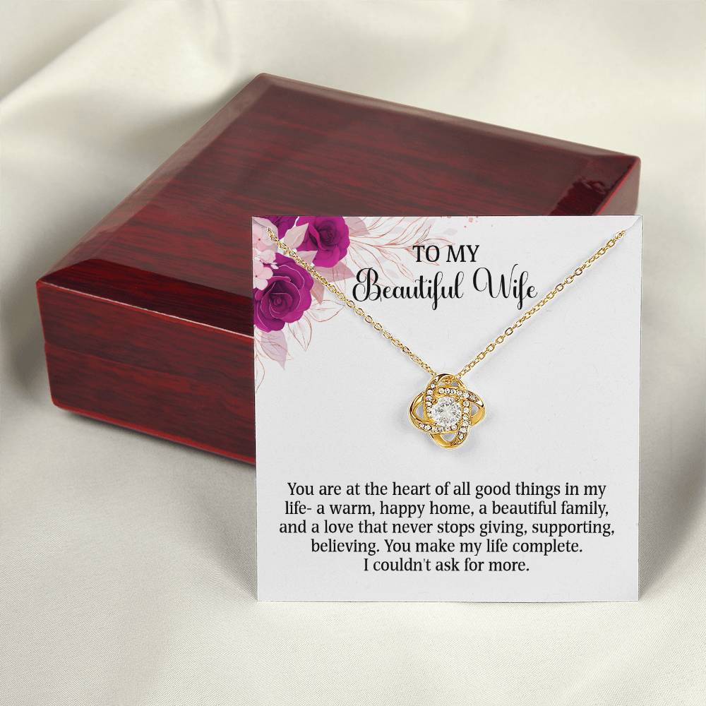 Searching for the ideal present for your beloved? Look no further! At Emporium Discounts, we offer a special Forever Love Necklace available in White Gold 14k or Yellow Gold 18k--buy now and enjoy 50% off! TO MY Beautiful Wife You are at the heart of all good things in my life- a warm, happy home, a beautiful family, and a love that never stops giving, supporting, believing. You make my life complete. I couldn't ask for more.
