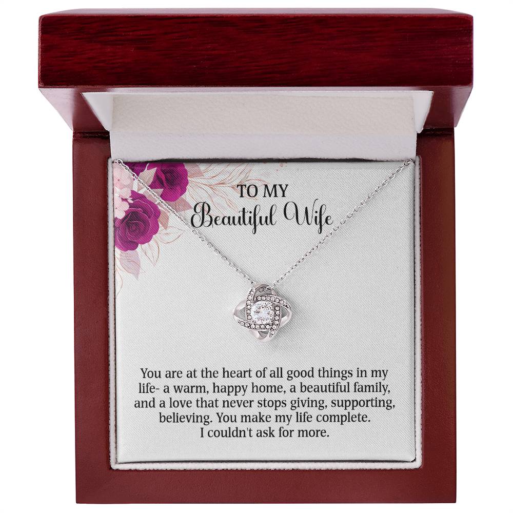 Searching for the ideal present for your beloved? Look no further! At Emporium Discounts, we offer a special Forever Love Necklace available in White Gold 14k or Yellow Gold 18k--buy now and enjoy 50% off! TO MY Beautiful Wife You are at the heart of all good things in my life- a warm, happy home, a beautiful family, and a love that never stops giving, supporting, believing. You make my life complete. I couldn't ask for more.