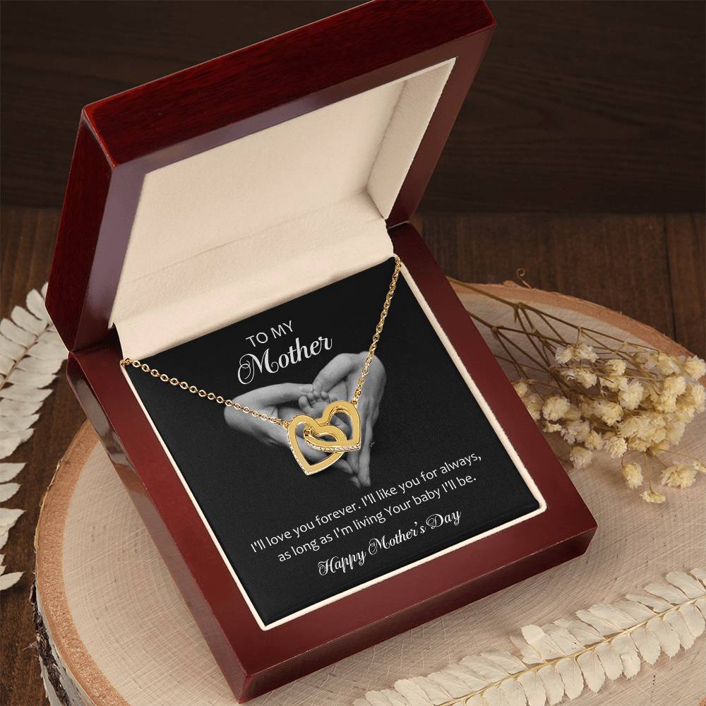 Interlocking Hearts Necklace (Yellow & White Gold Variants)