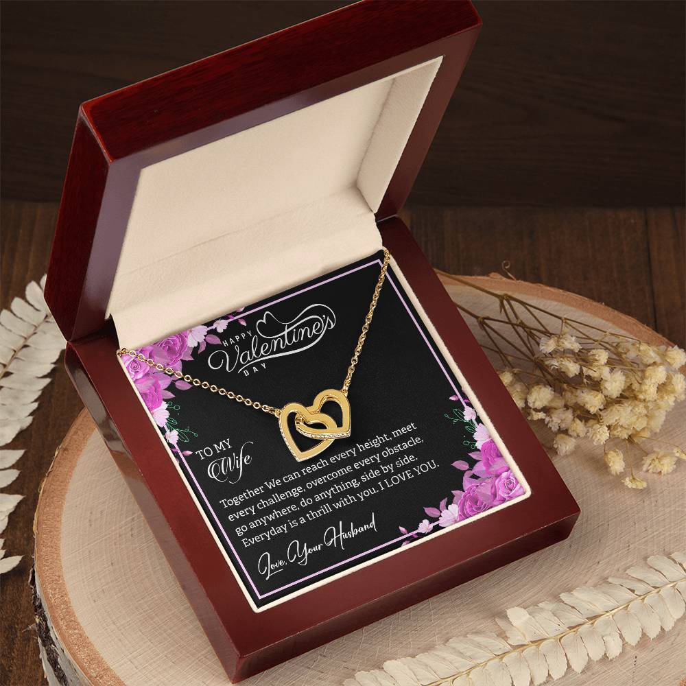 Interlocking Hearts Necklace Yellow & White Gold Necklace