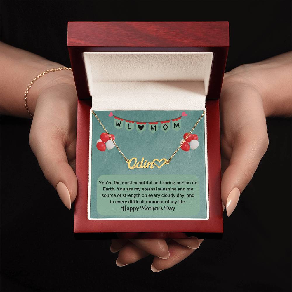 Name Necklace + Heart Character