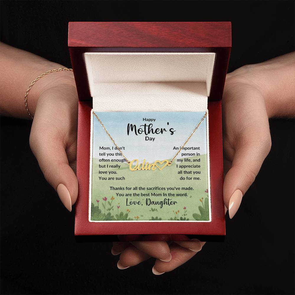 Name Necklace + Heart Character