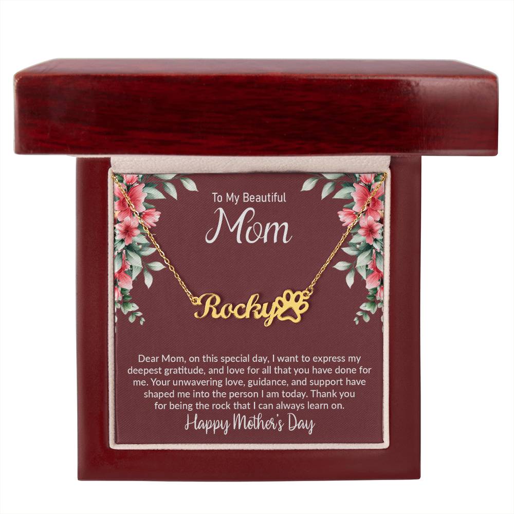 Name Necklace + Paw Print Character