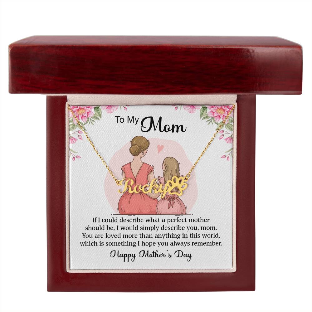 Name Necklace + Paw Print Character