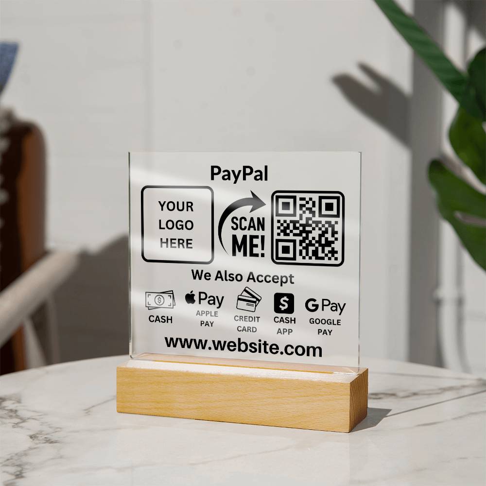 PayPal Scan ME LED Acrylic Plaque