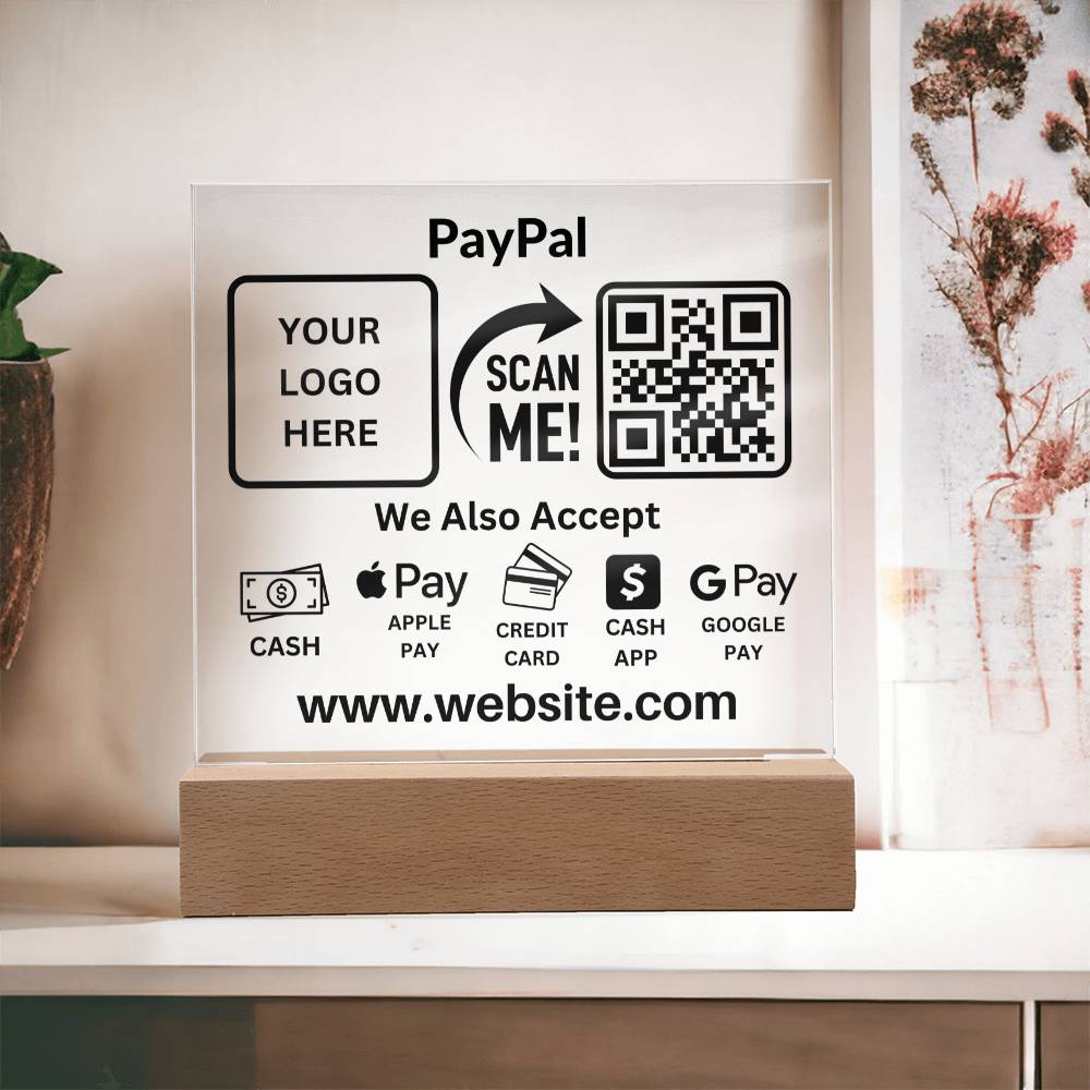 PayPal Scan ME LED Acrylic Plaque