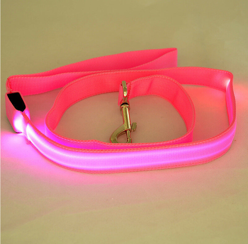 Glowing Pet Leash Glowing Dog LED Emporium Discounts Pink Light night