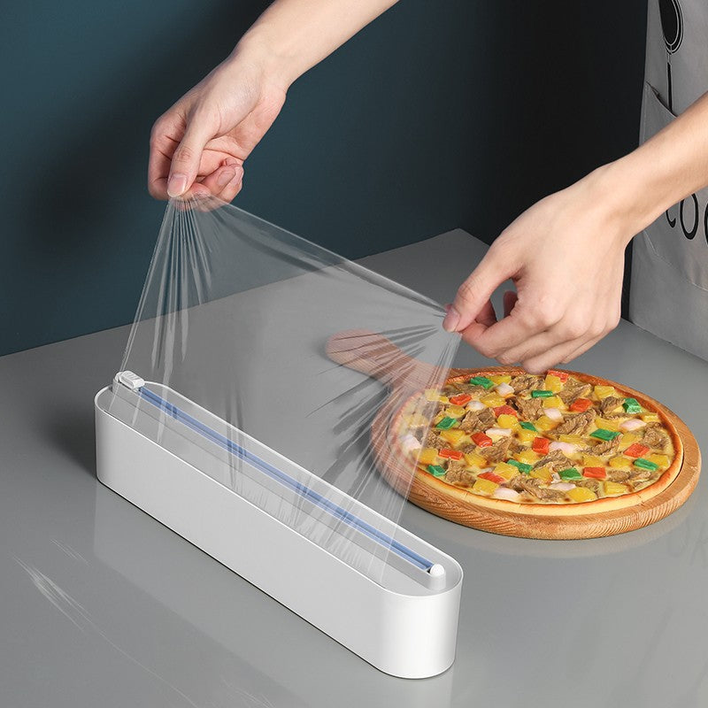 Upgraded Plastic Sharp Cutter Fixing Foil Cling Film Wrap Dispenser Fixed Refrigerator Storage Holder Kitchen Tool Accessories Emporium Discounts, Easy cut , easy to use and strong material