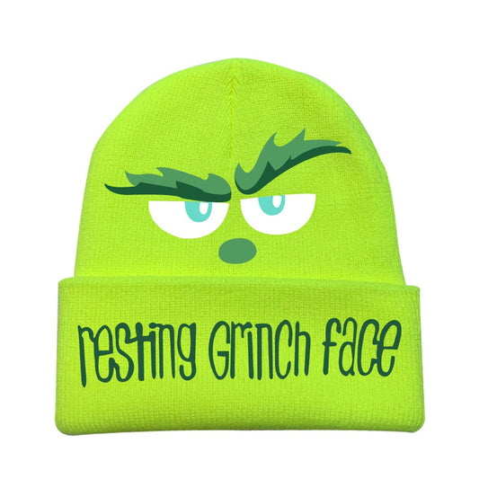 Christmas New Thread Wool Grinch Hat Knitting