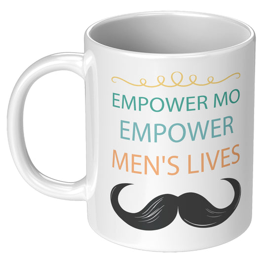 11OZ Movember White MUG Empower MO Empower Men's Lives Left-Handed