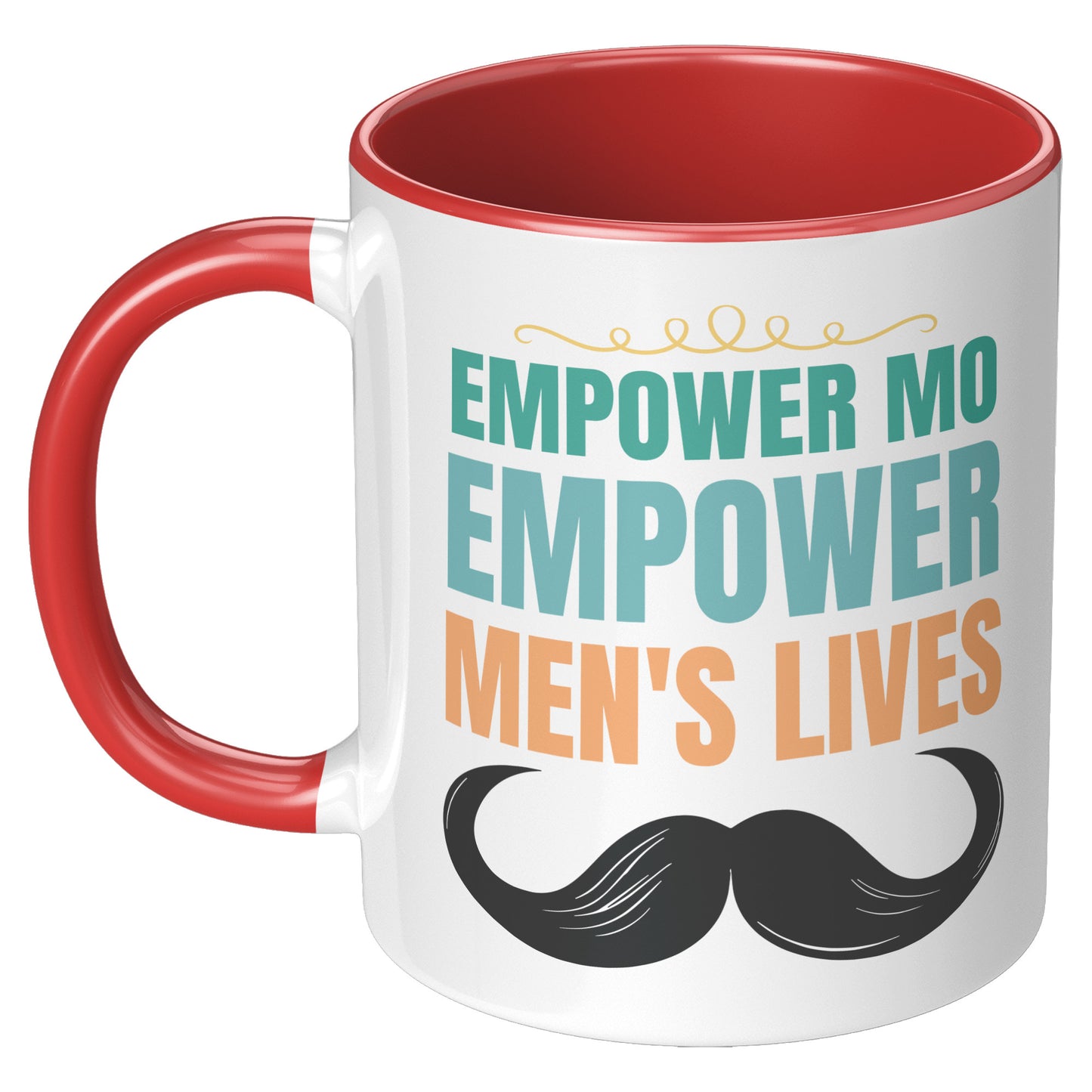 11oz Accent Mug Movember EMPOWER MO EMPOWER MEND"S LIVES Left-Handed