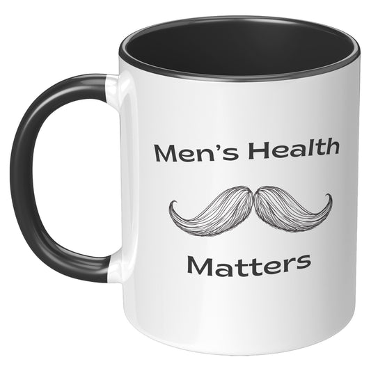 11oz Accent Mug Movember Men's Health Matters Both Side Moustache #2