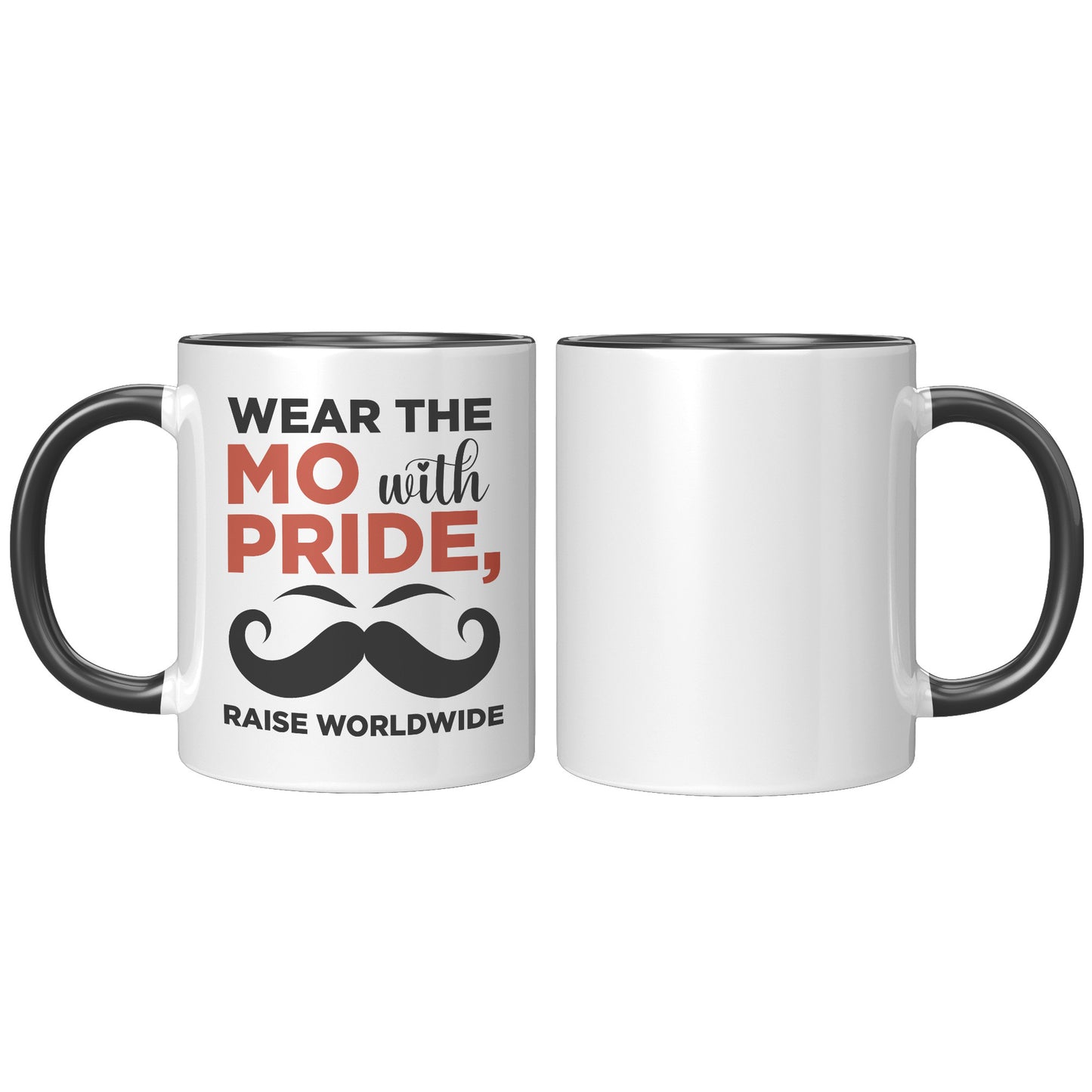 11oz Accent Mug Movember Wear The MO with Pride Raise Worldwide Left-Handed