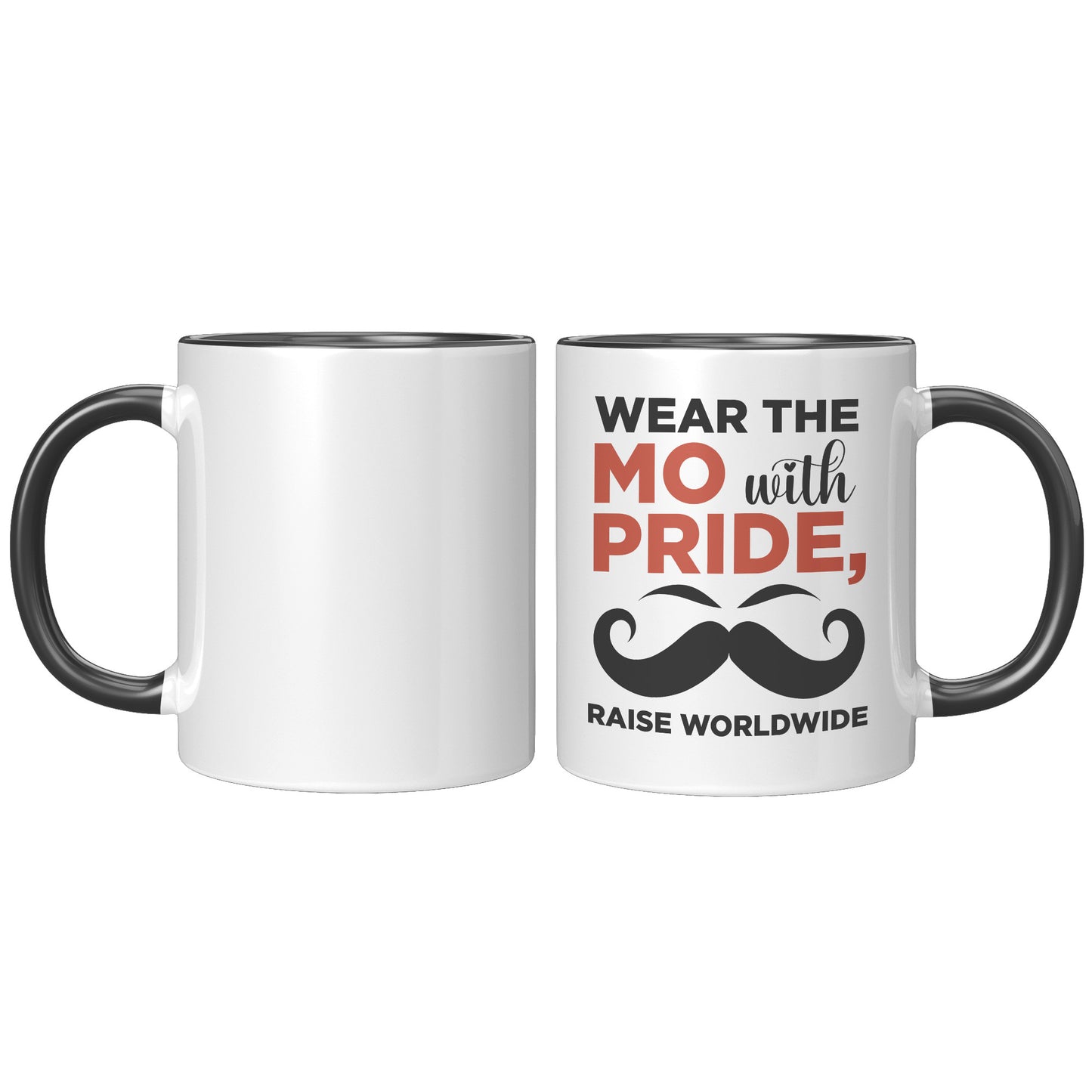 11oz Accent Mug Movember Wear The MO with Pride Raise Worldwide Right-Handed