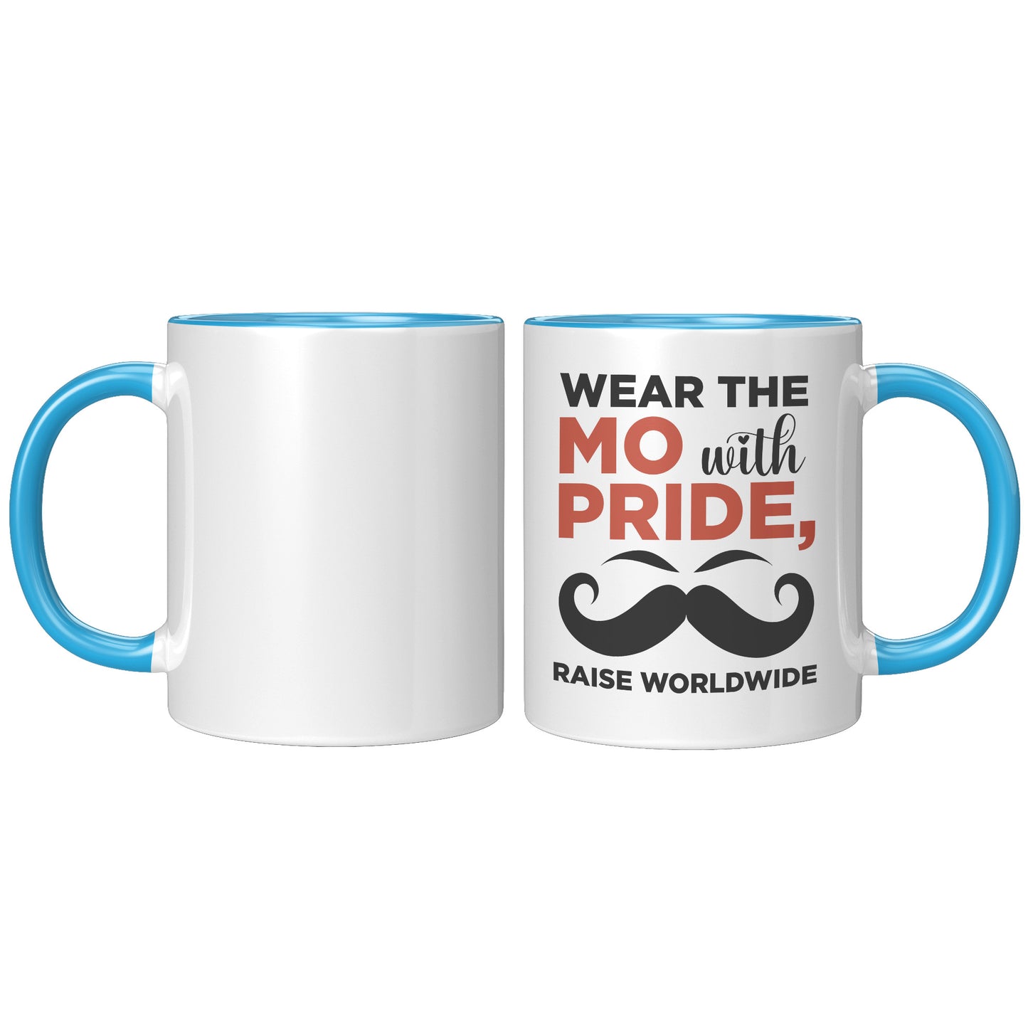 11oz Accent Mug Movember Wear The MO with Pride Raise Worldwide Right-Handed