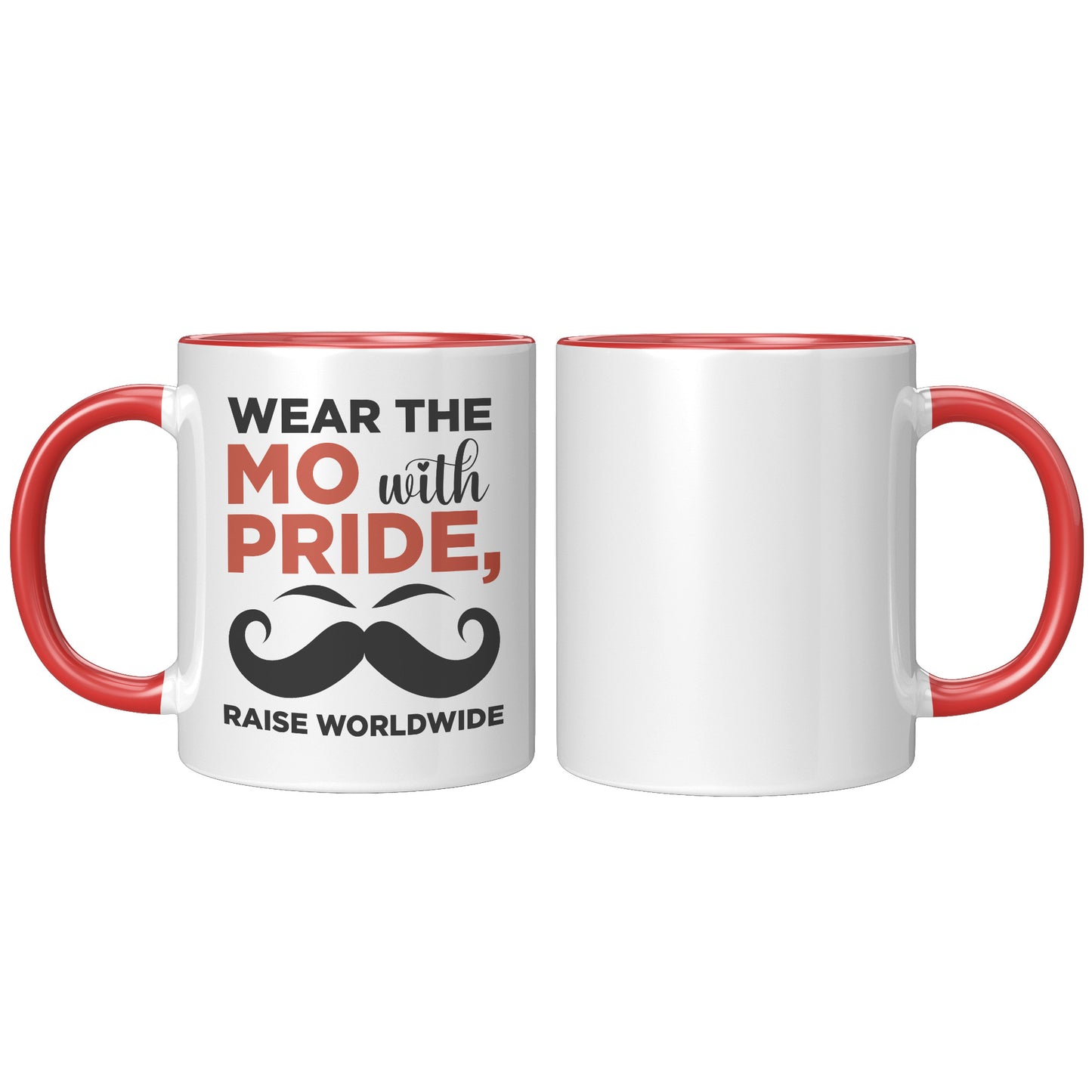 11oz Accent Mug Movember Wear The MO with Pride Raise Worldwide Left-Handed