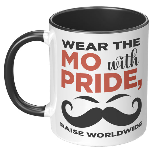 11oz Accent Mug Movember Wear The MO with Pride Raise Worldwide Both Side