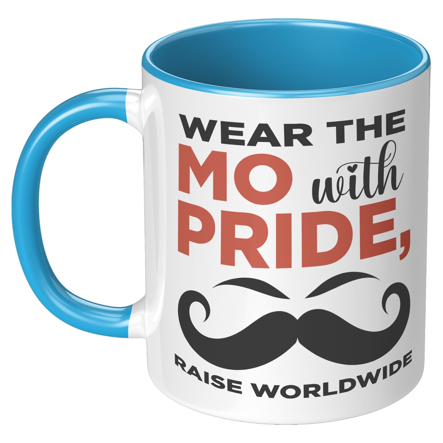 11oz Accent Mug Movember Wear The MO with Pride Raise Worldwide Both Side