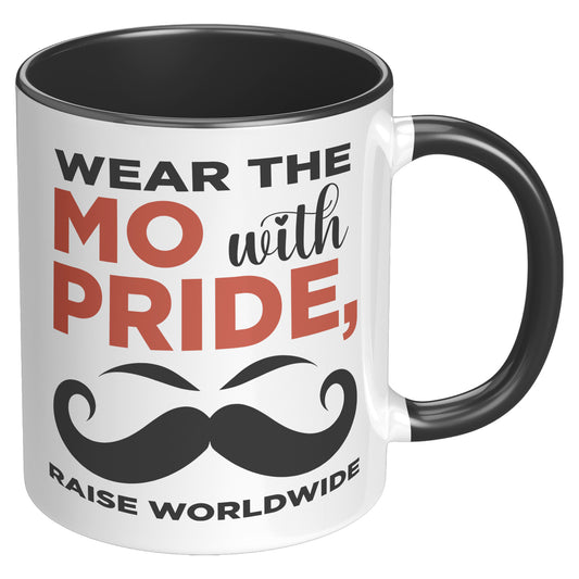 11oz Accent Mug Movember Wear The MO with Pride Raise Worldwide Right-Handed