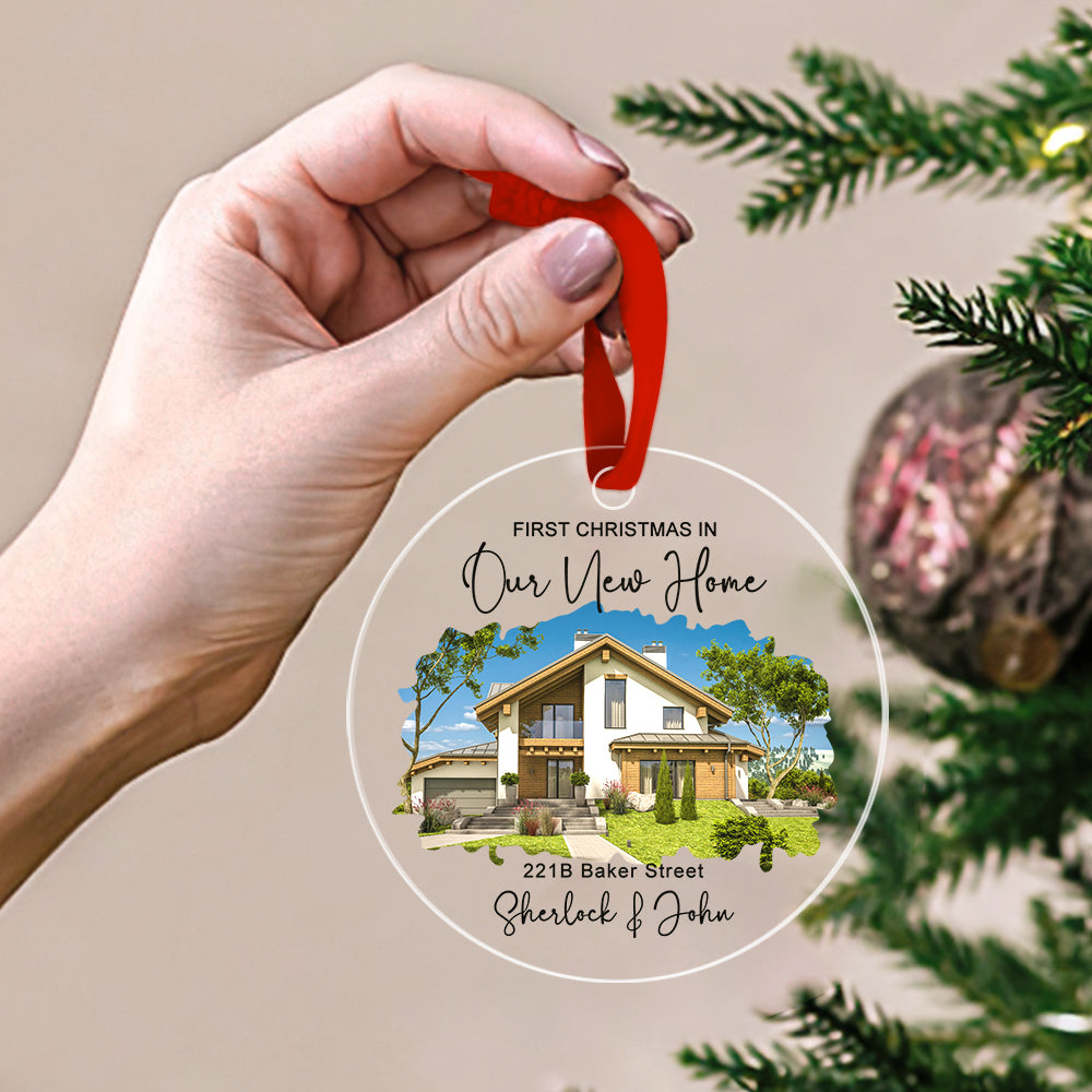 Celebrate the joy of a new home with our Personalized New Home Photo Ornament.  This beautiful custom watercolour house ornament is the perfect addition to any Christmas tree or as a thoughtful housewarming gift.  Add a cherished photo of their new home to create a unique and personalized keepsake.  Ideal for realtors looking for a special closing gift that will be treasured for years to come.