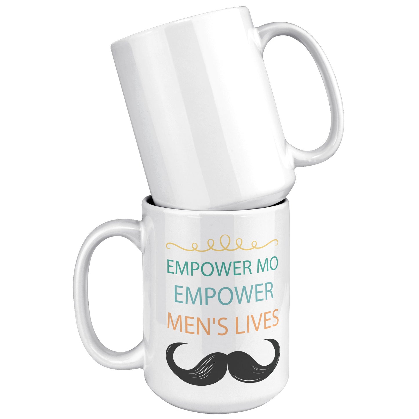 15OZ Movember White MUG Empower MO Empower Men's Lives Left-Handed