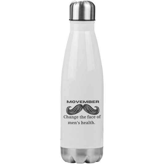 20oz Insulated Water Bottle Movember Change The Face Of Men's Health Two Different Moustache
