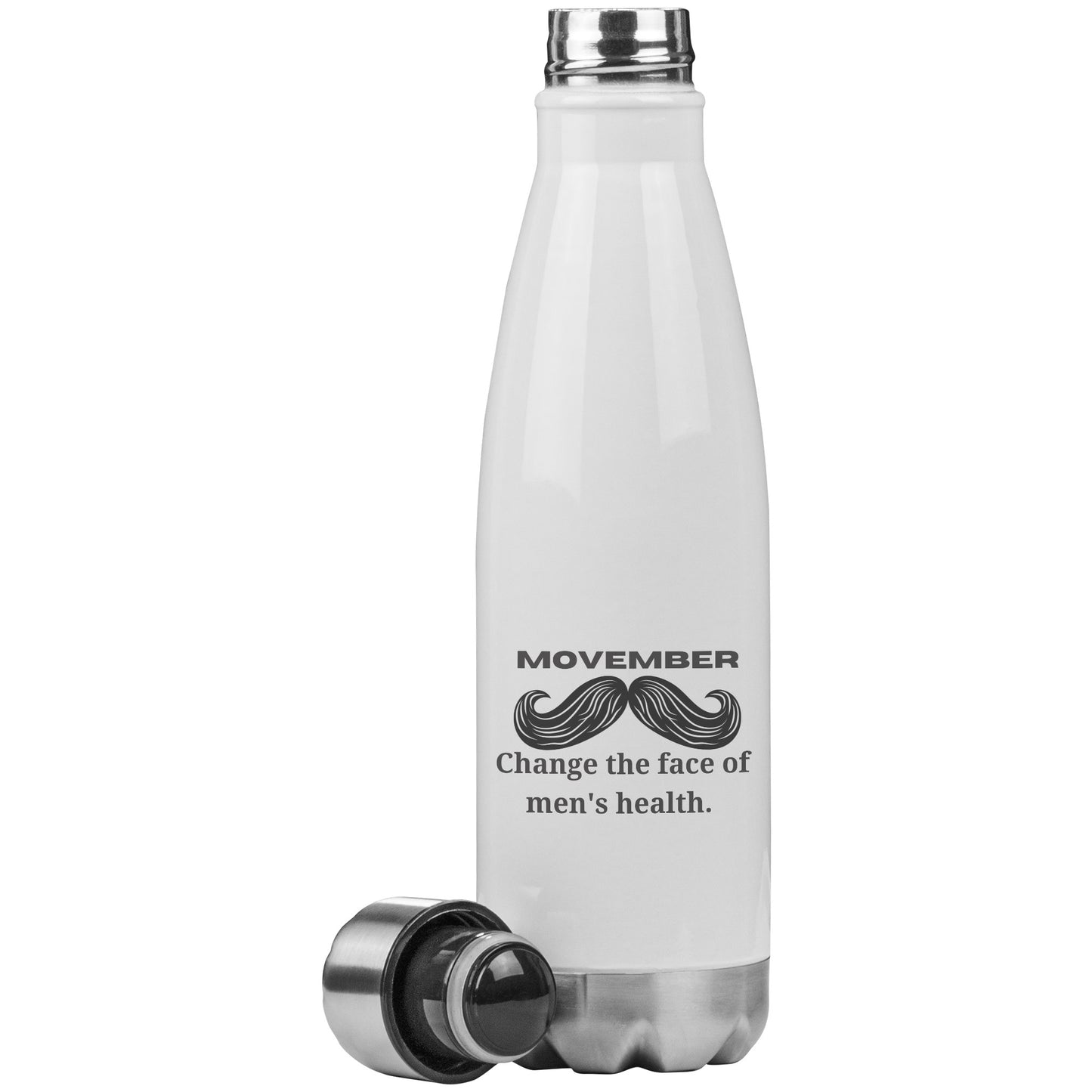 20oz Insulated Water Bottle Movember Change The Face Of Men's Health Double Side Moustache