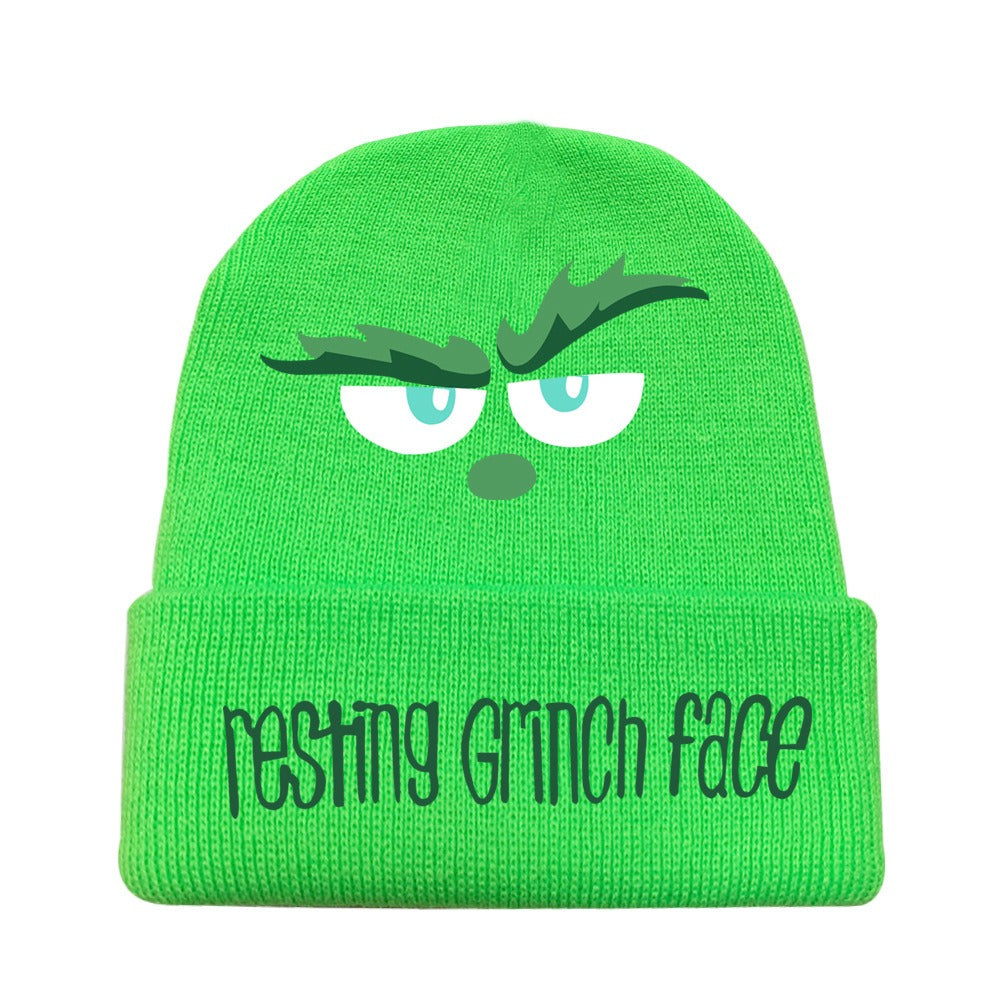 Christmas New Thread Wool Grinch Hat Knitting