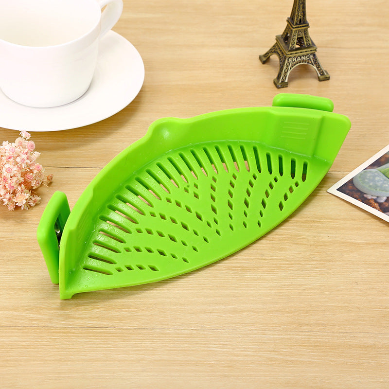 Kitchen Drainer Silicone Pot Side Vegetable Pouring Drainer Household Water Filter Noodle Drainer