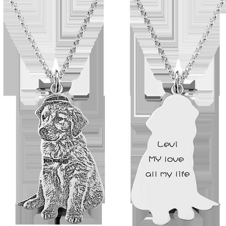 925 Silver Personalized Pet Memorial Photo Necklace Emporium Discounts dogs