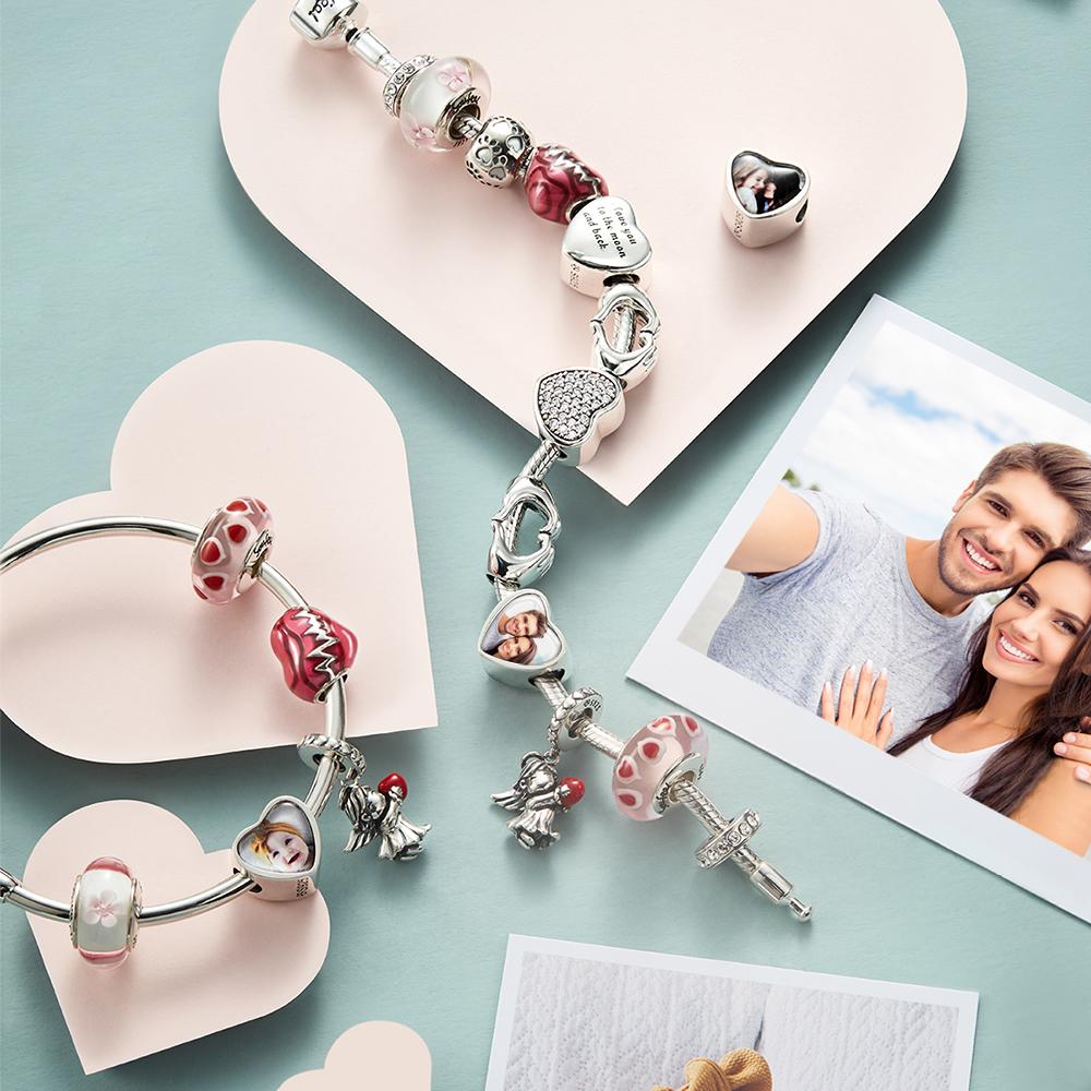 Personalized Engraved Heart Photo Charm