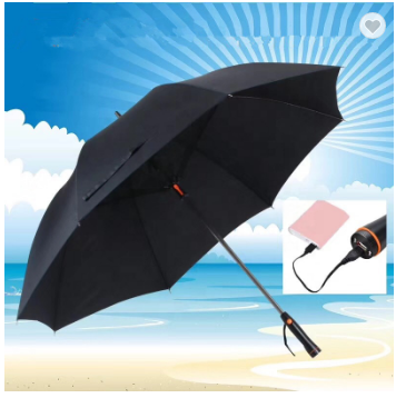 Outdoor Mist Cooling Fan Umbrella With Fan And Water Spray Function