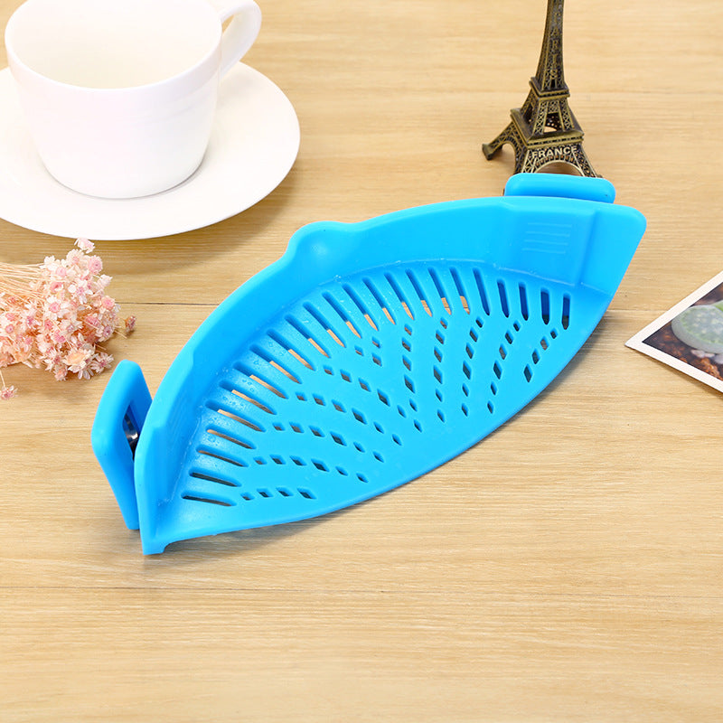 Kitchen Drainer Silicone Pot Side Vegetable Pouring Drainer Household Water Filter Noodle Drainer