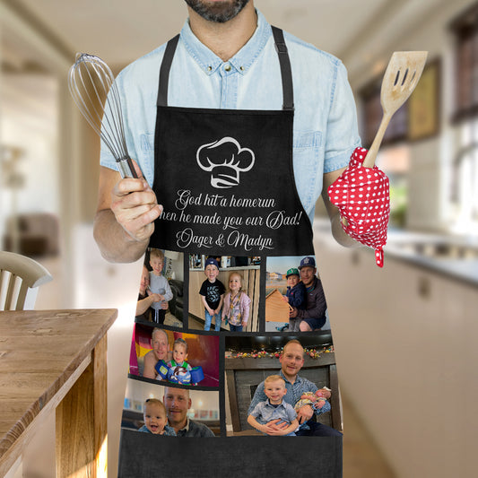 Personalized Photo Apron Custom Text Kitchen Cooking Chef Apron for Men Women