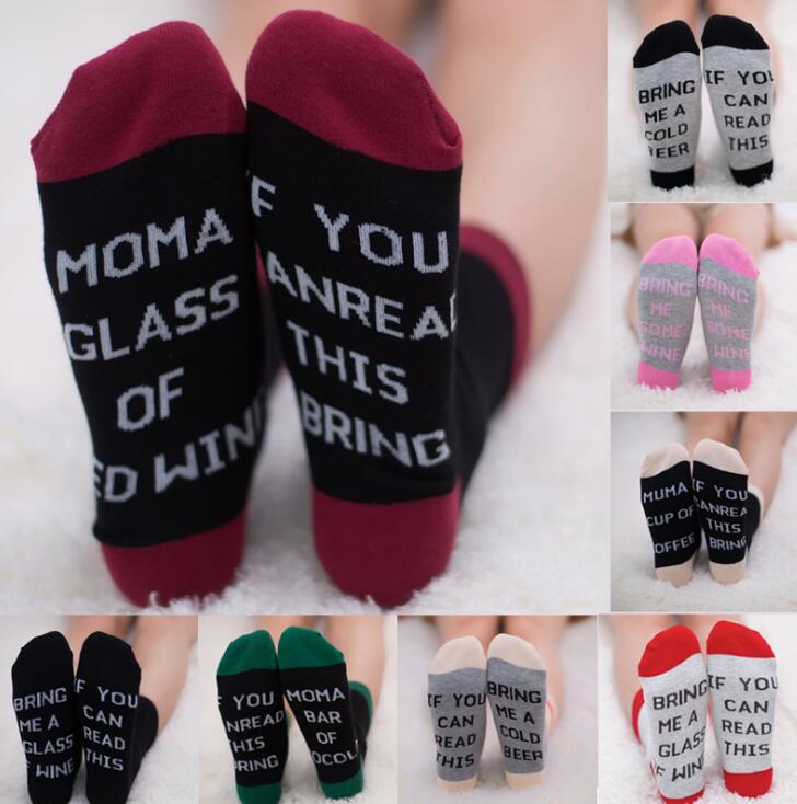 IF YOU CAN RESD THISY English Letter Socks Cotton Socks Emporium Discounts